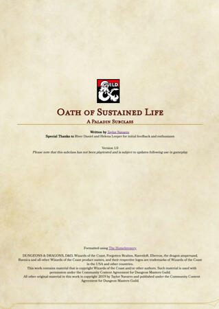 Oath of Sustained Life